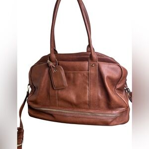 Sole/ Society Vegan Cognac Carry-on Bag